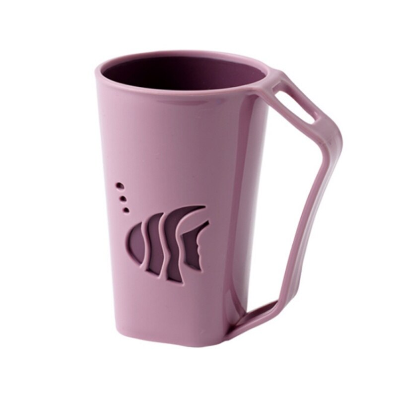 Brushing Cup With Handle Wash Cups Couple Mouthwash Cup-Small Fish Dark Blue With Handle Toothbrush Holder Good Morning: A3