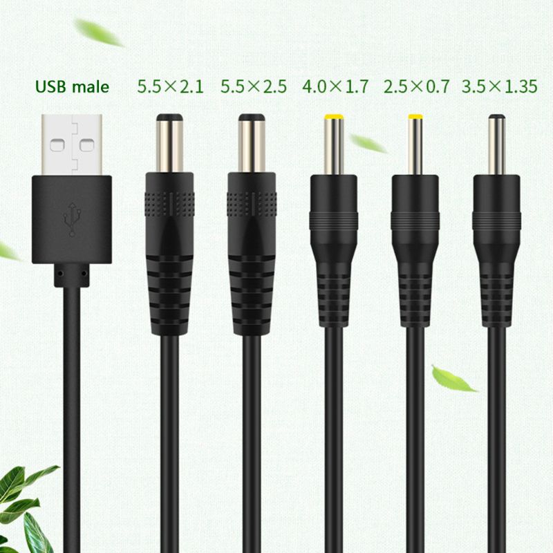 USB a DC de Cable de carga de Puerto Cable de alimentación línea DC/5,5x2,1/DC 5,5x2,5 DC/3,5x1,35/DC/4,0x1,7/DC/2.5x0 7