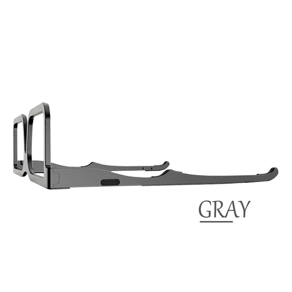 Aluminum Alloy Foldable Glasses Model Laptop Mount Adjustable Laptop Holder Notebooks Cooling Stand In Stock: Gray