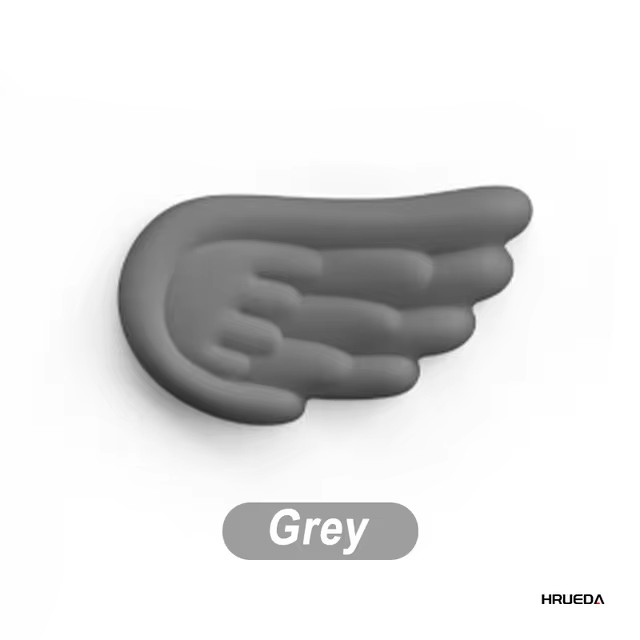 Toetsenbord Muis Polssteun Angel Wing Memory Foam Muismat Set Polssteun Ergonomisch Antislip voor Computer Laptop typen: Donkergrijs