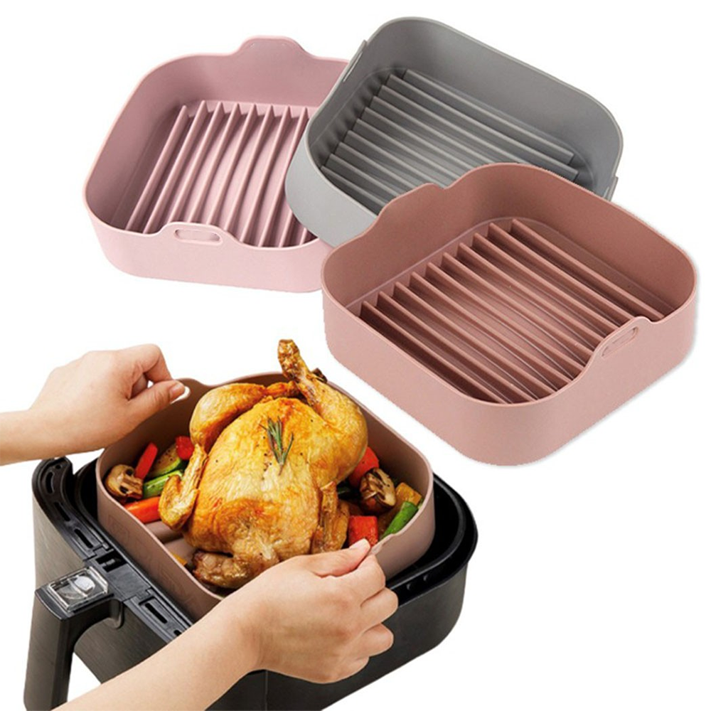 Air Fryer Silicone Grill Pan Reusable Silicone Pot Baking Basket Pizza Plate Grill Pot Kitchen Cake Cooking Baking Tools