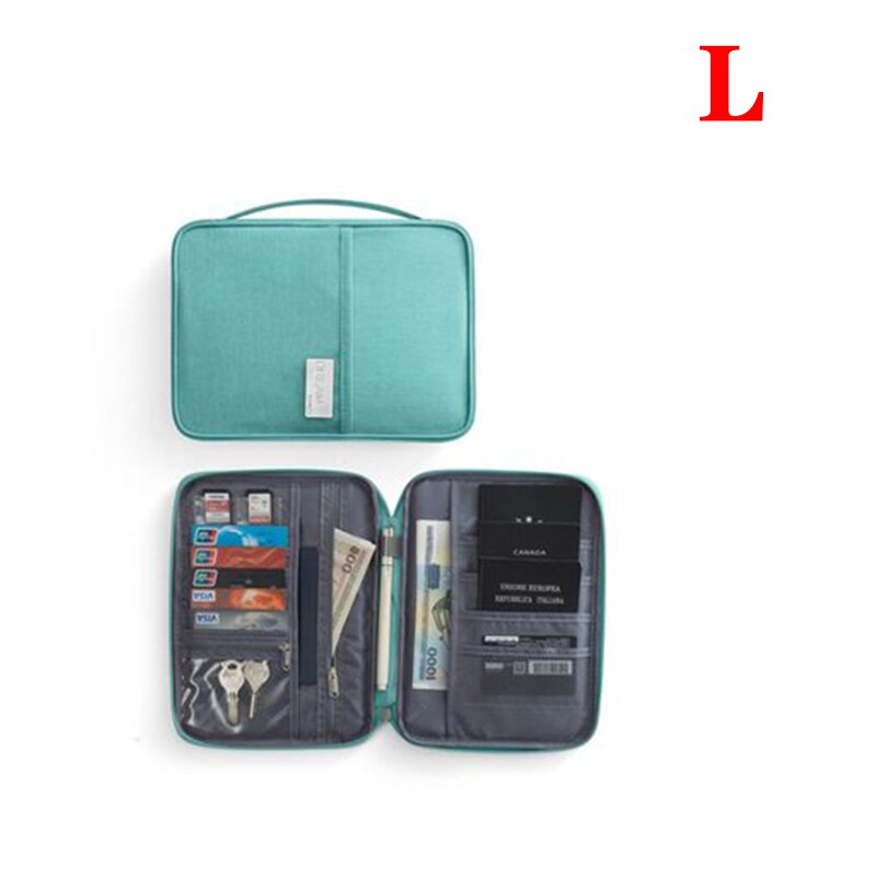 Reizen Portemonnee Familie Paspoorthouder Creatieve Waterdichte Document Case Organizer Travel Accessoires Document Tas Kaarthouder: Sky blue L Card Pack