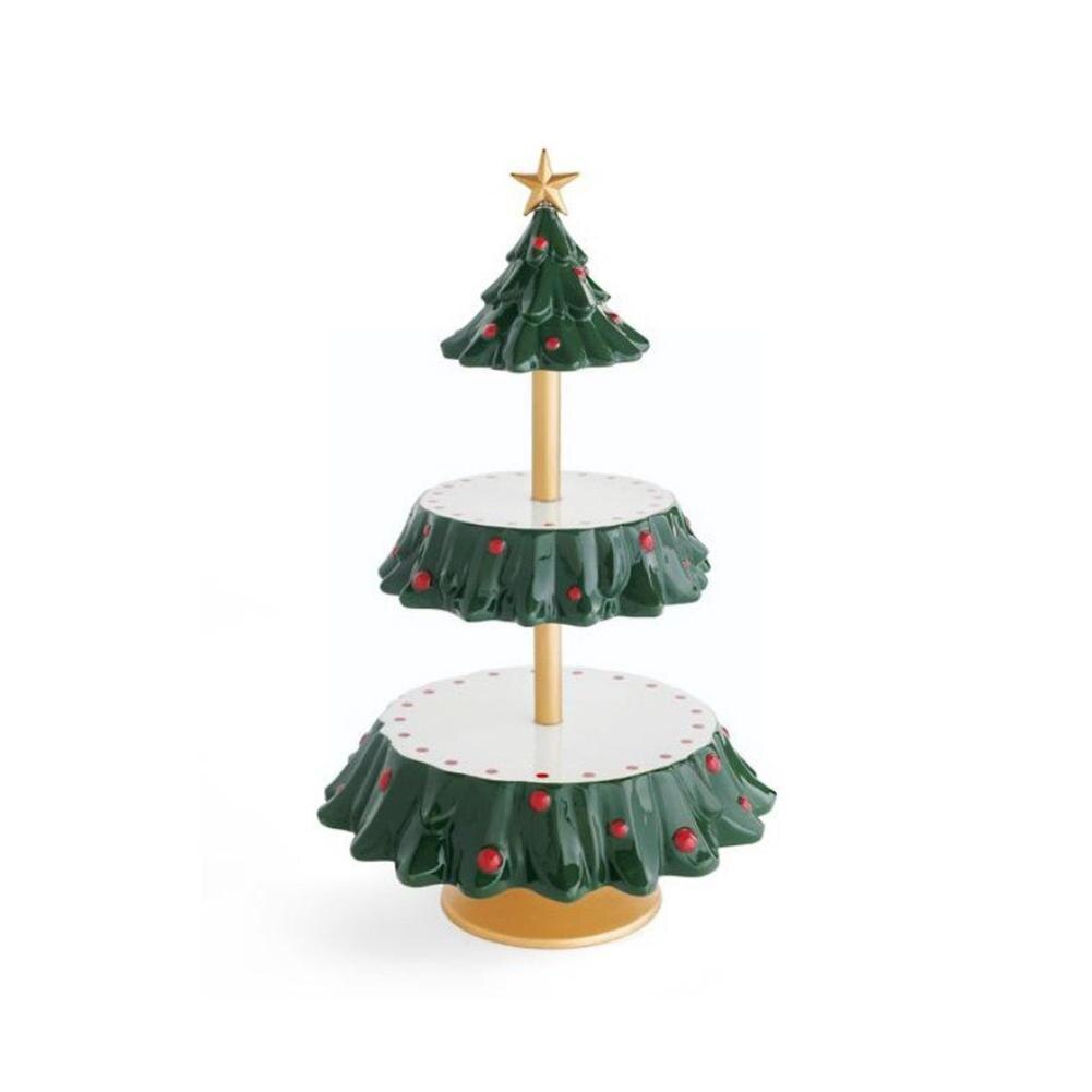 Christmas Snack Holder Stand Xmas Tree Dessert Display Accessories Plate Candy Tray Dish Tableware Kitchen Cake Fruit Rack G3c5