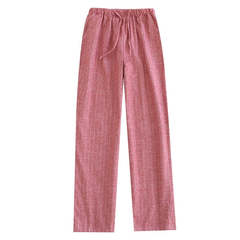 Pijamas japonesas para hombre y mujer, pantalones sueltos de algodón lavado, doble gasa, informales, para dormir, primavera y otoño, 2022: women red / L