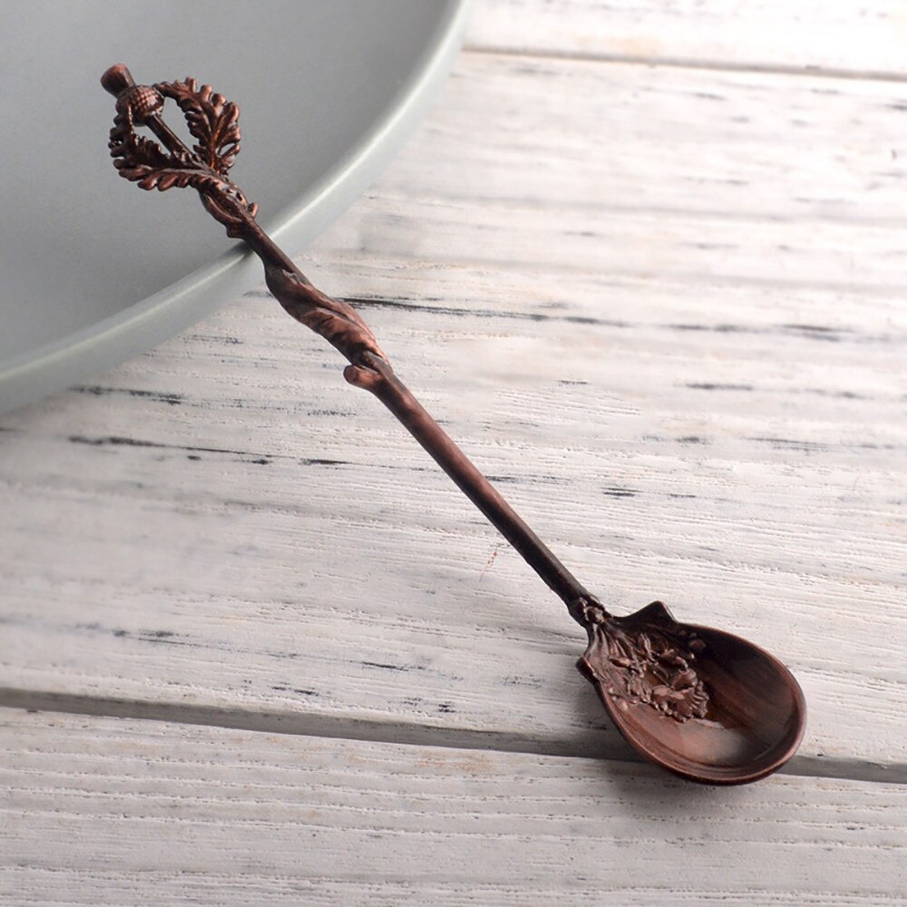 Luxury Vintage Royal Palace Carved Mini Tea Coffee Ice cream Dessert Scoop Spoon