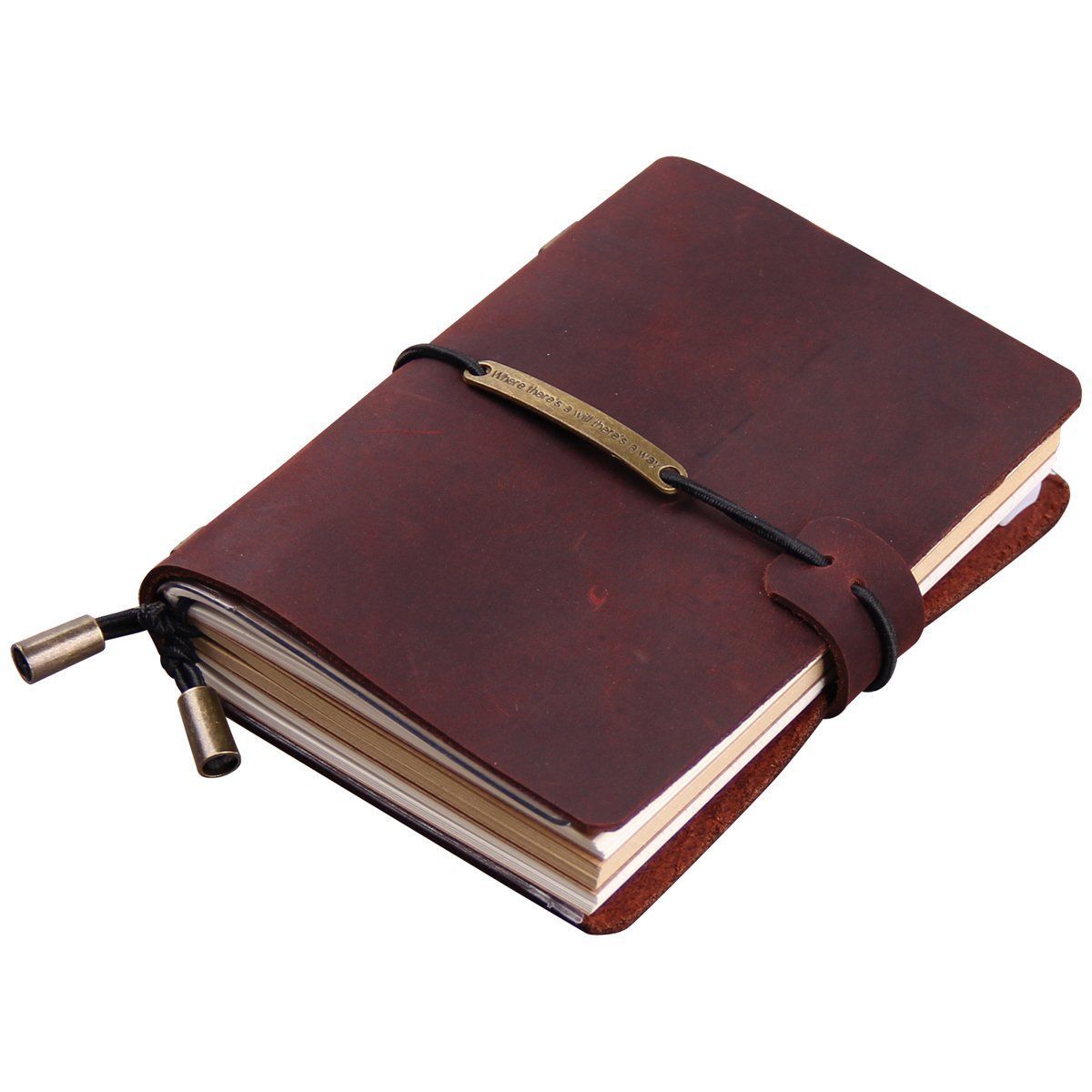 Håndlavet rejsebog, læderdagbog til mænd og kvinder, perfekt til skrivning, rejsende ,5.2 x 4 tommer