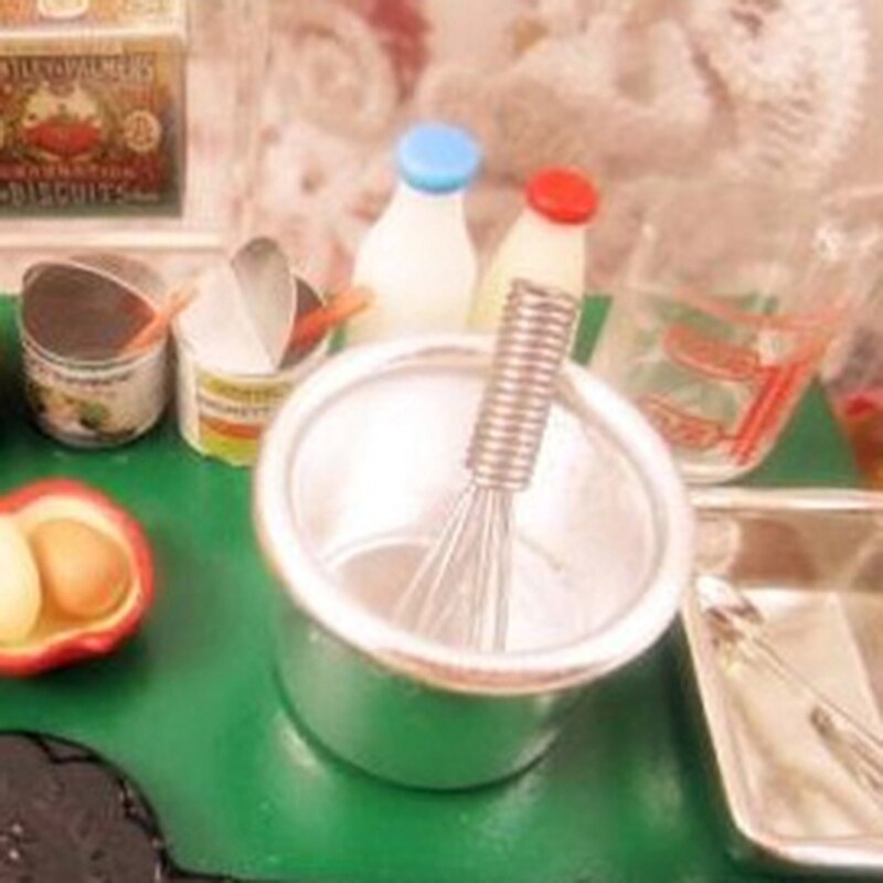 Puppenhaus Miniatur Mischen Schüssel Mini Metall 1/12 Neue Küche Spielzeug einstellen Nicht Real, nur für vorgeben Spielen 1:12 > 3 Jahre alt Aluminium