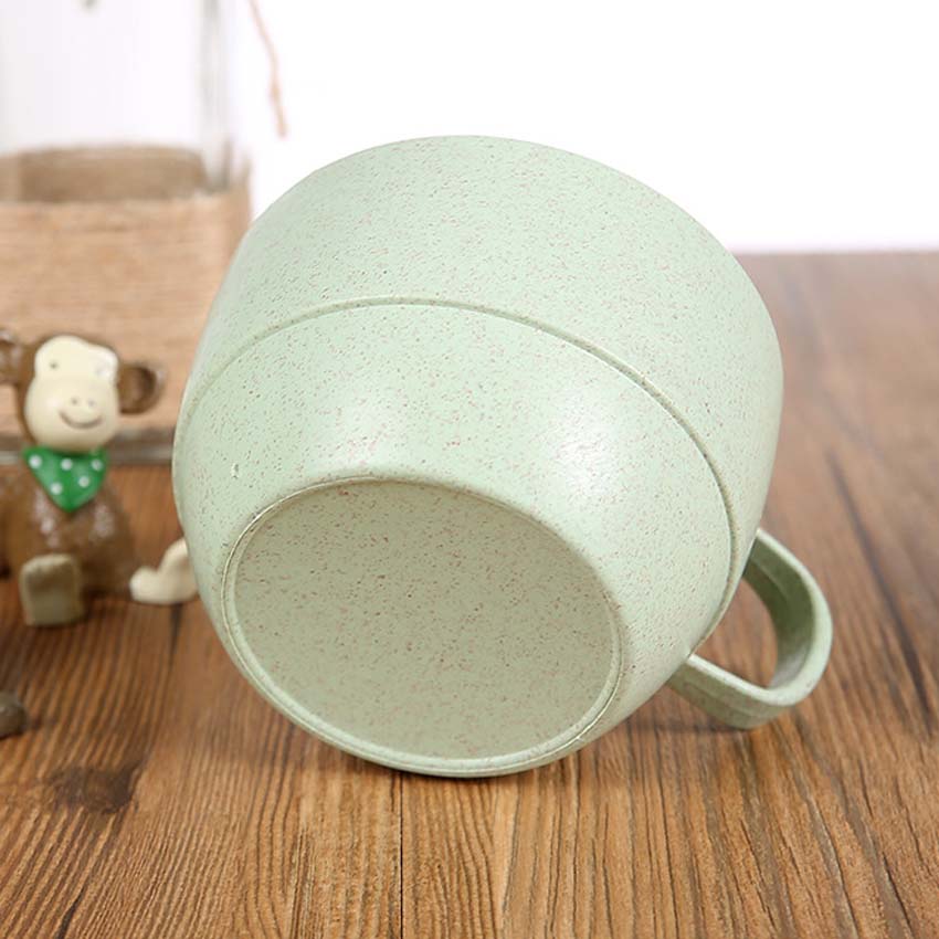4PCS Eco-friendly Candy Color Wheat Straw Cup Coffee Milk Breakfast Cup Cute Porcelain Tea Cugs 250ml Novetly