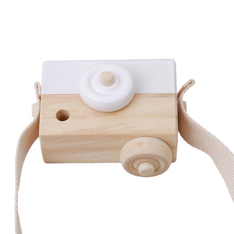 Caja fuerte de madera portátil para bebés, accesorios de fotografía para niños, cámara de madera, juguete de cumpleaños, de Navidad, decoración para habitación de niños: Blanco