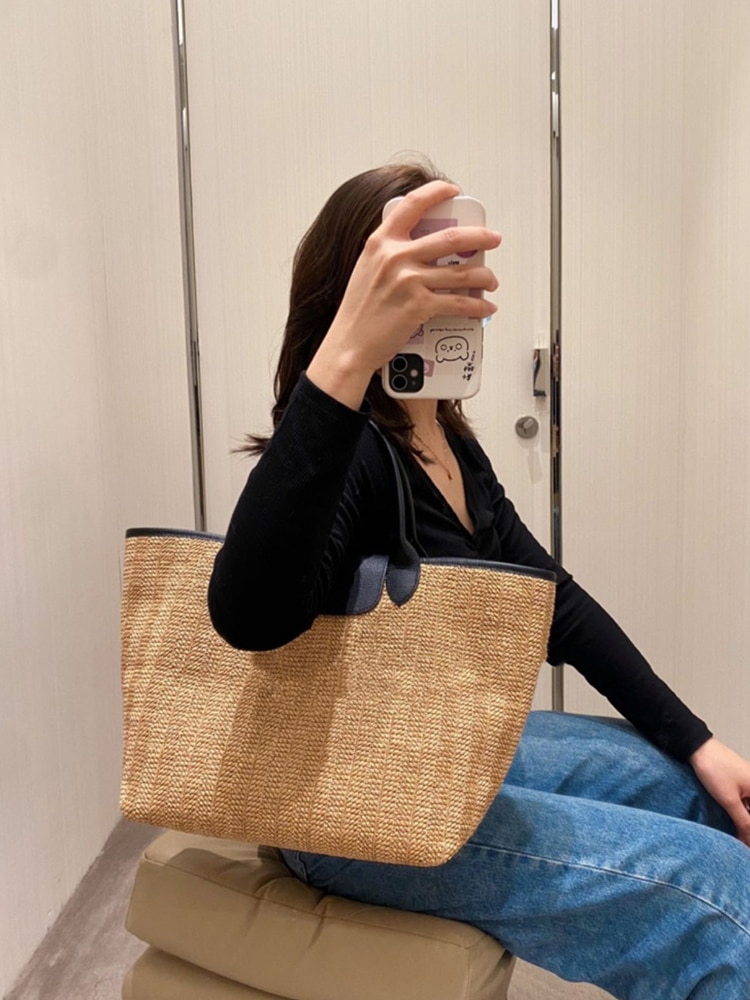 Vrouwen Casual Schoudertassen Mode Stro Tas Vrouwen Draagtas Voor Summer Beach Bag Voor vrouwen