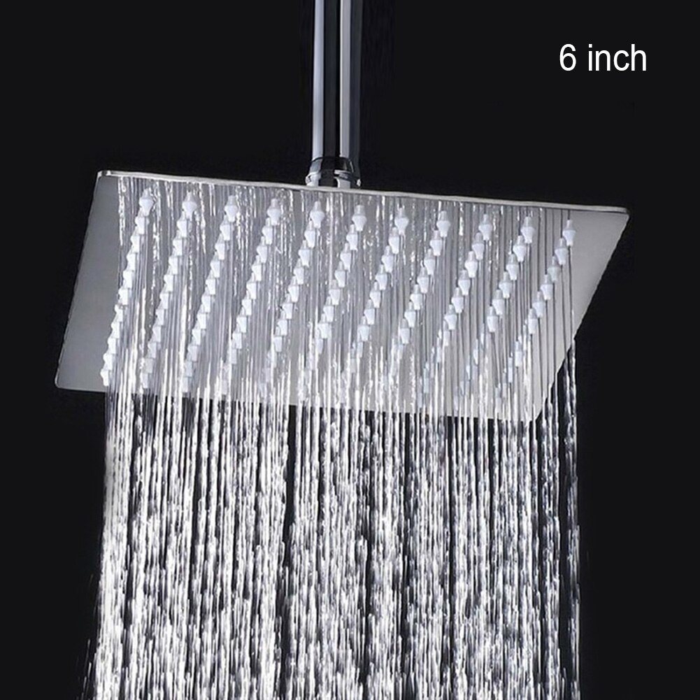 Ultra thin 1/2" Thread 8" Square Stainless Steel Chrome Rain Shower Head Bathroom Shower Accessory