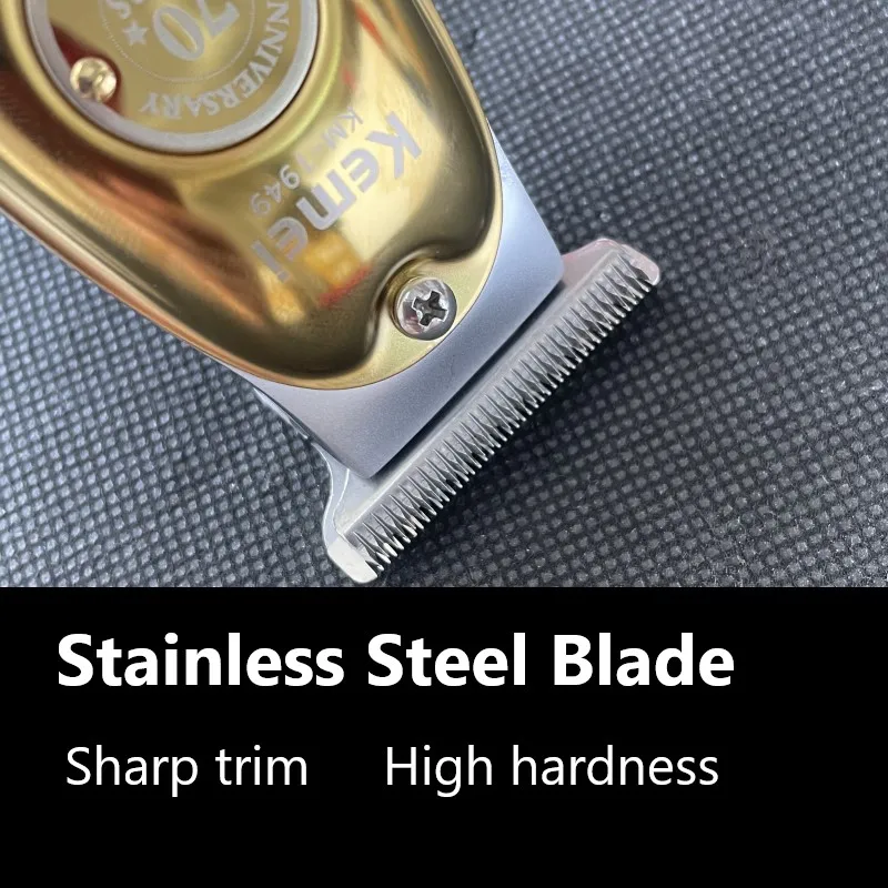 Kemei tondeuse à cheveux KM-1949 ou peignes à lame ou limite tondeuse professionnelle entièrement en métal pour hommes Machine de coupe de cheveux de finition de barbe