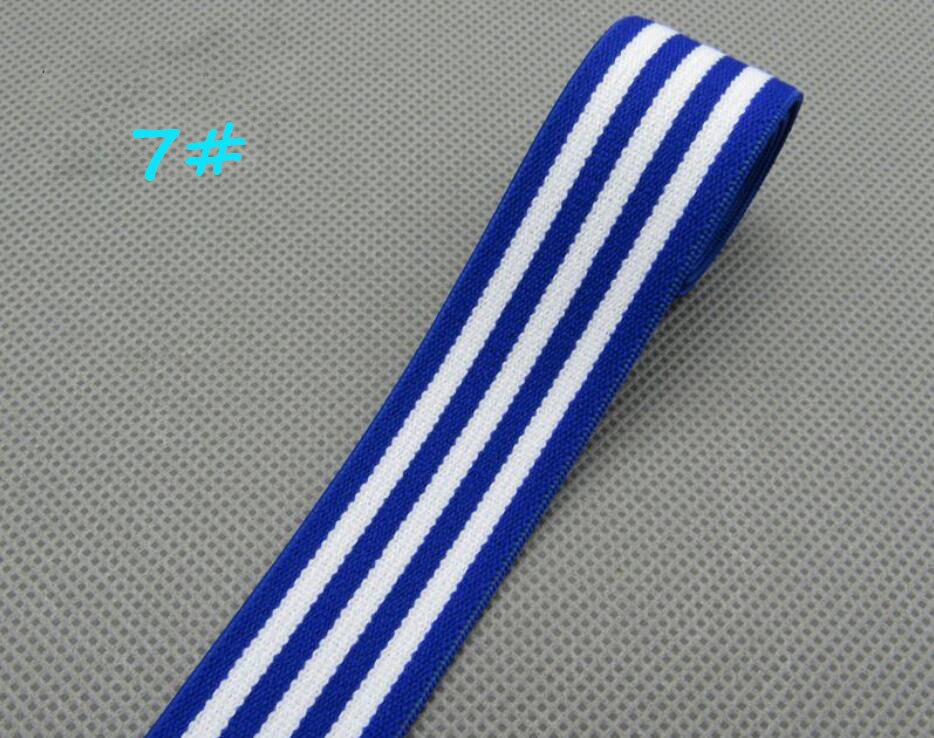 Babymanchet met 25mm breedtes, tailleband naaimateriaal, kleurrijke zachte streep elastische band, felle kleur streep elastische band  s0621l: No7