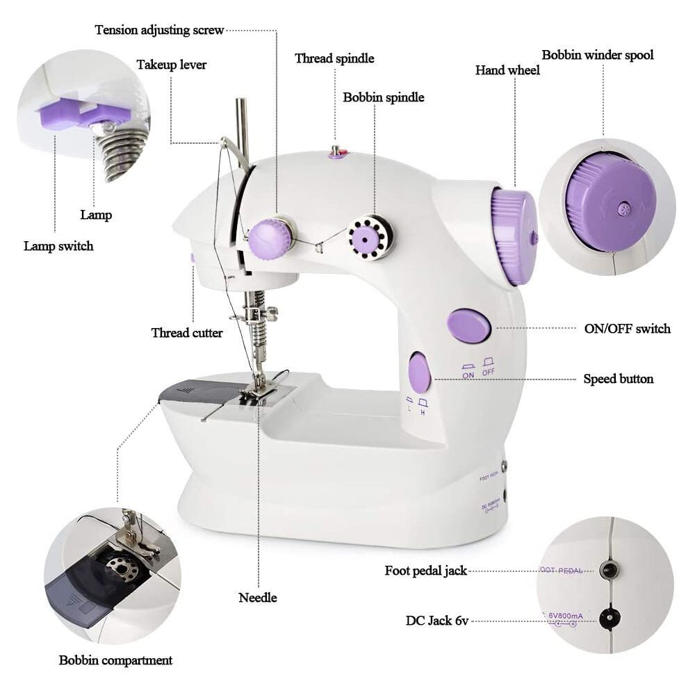 Mini Draagbare Handheld Naaimachines Naaien Handwerken Cordless Kleding Stoffen Electrec Naaimachine