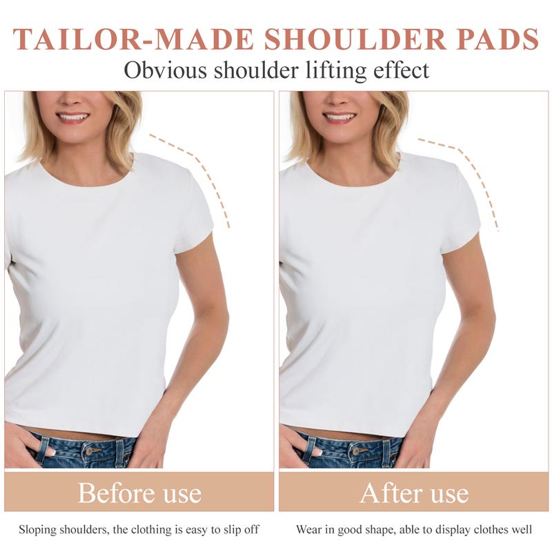 2 Pairs Shoulder Pads Detachable Soft Shoulder Push-up Pads Shoulder Enhancer for Slippery Shoulders Narrow Shoulders