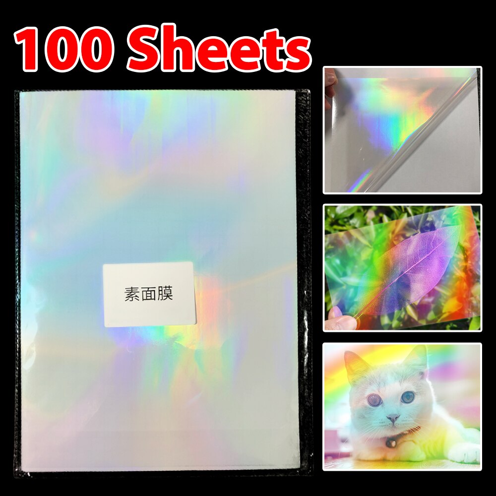 100 Sheets Self Transparent Foil Adhesive Tape Broken Glass Cold Laminating Film On Paper Plastic DIY Package Color Card Photo