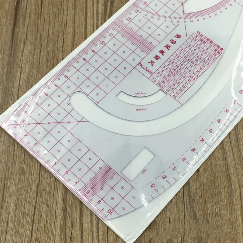 Mul-tifunction Cutting Ruler Plate Making Clothing Sample Yardstick Built-in Scale Drawing Rule Armhole Curve Plastic Sewing ACC