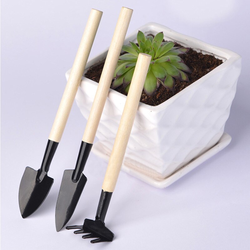3 Pcs Mini Shovel Rake Garden Plant Tool / 1 Pair Garden Genie Gloves Set Tools Kit TI99