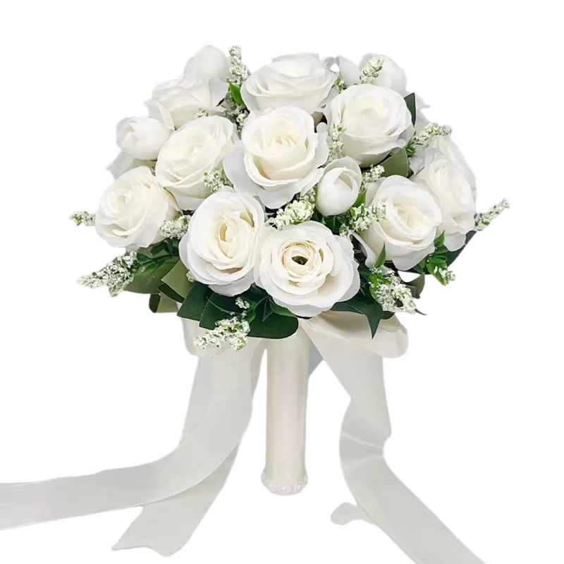 Ramo de novia, flores, accesorios de boda para dama de honor, rosas artificiales azules, ramos de novia, decoración de boda: Negro