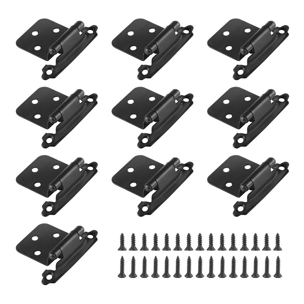10pcs Self Closing Overlay Flush Cabinet Hinge Heavy Duty Door Cupboard Hinges For Home Decoration Accessories