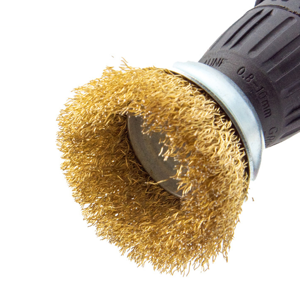 Cepillo de alambre con forma de cuenco en forma de T, taladro eléctrico, varilla de rueda de acero, pulido, eliminación de óxido, accesorio de herramienta de taladro eléctrico, 3 uds.