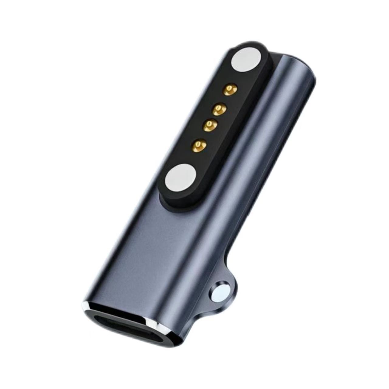 Magnetyczny adapter ładowania pogo-Szpilka, złącze żeńskie typu C na 2-pinowe/4-pinowe złącze 7,62 mm robić słuchawek przewodzących dźwięk przez kości w smartwatchu.: khaki