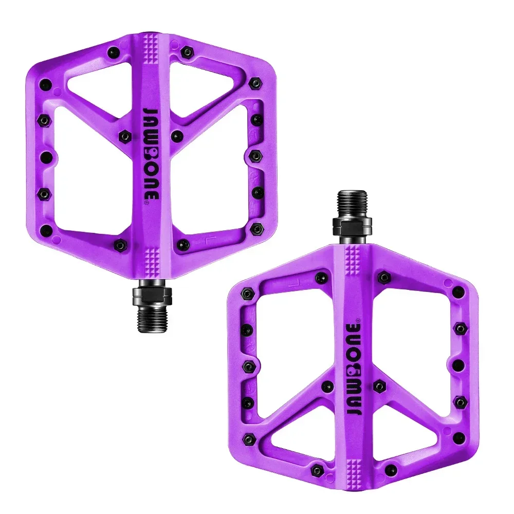 Jawbone 2023 MTB-fietspedalen Plat platform Nylonvezel voor Road Mountain BMX Fietsonderdelen: Paars