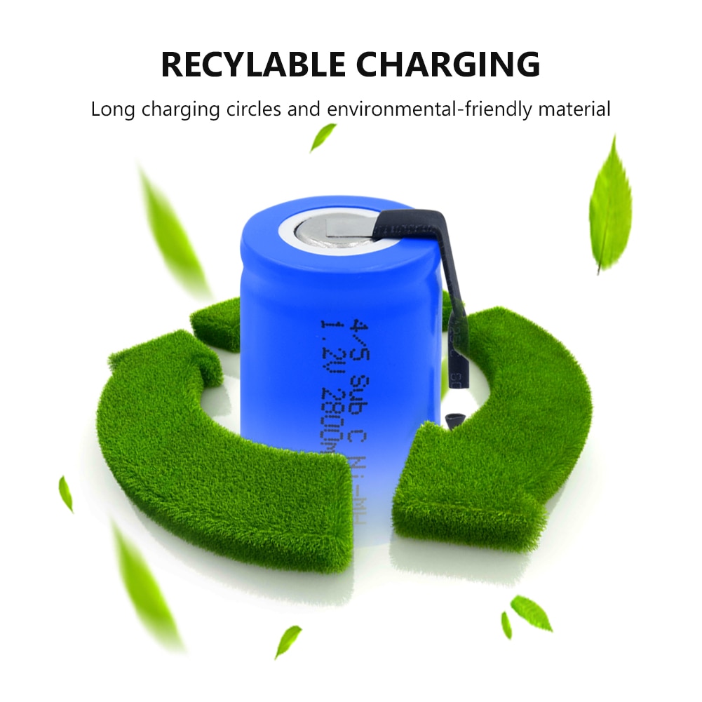 YCDC 4/5SC SC Sub C li-ion Li-Po Lithium Battery high-discharge 1.2V 2800mAh Rechargeable Ni-MH Batteries With Welding Tabs