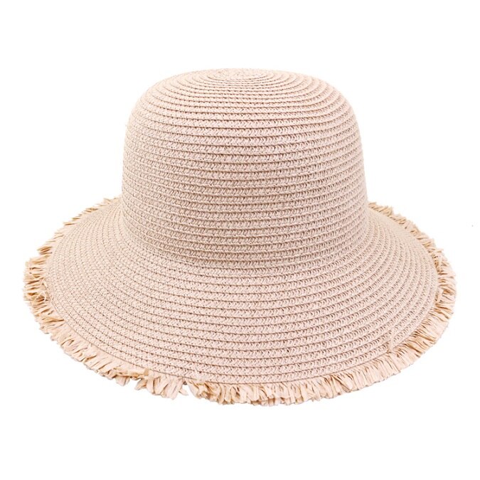 dame solhatt sammenleggbar stråhatt upf 50 beskyttelse anti-uv til sommer strandhatt 6 farger: Rosa