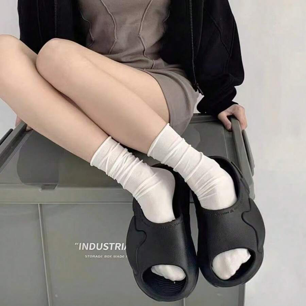 10 pares de calcetines de longitud media para mujer, calcetines informales transpirables, suaves, cómodos, ligeros, versátiles, a la , en blanco y negro, colores sólidos
