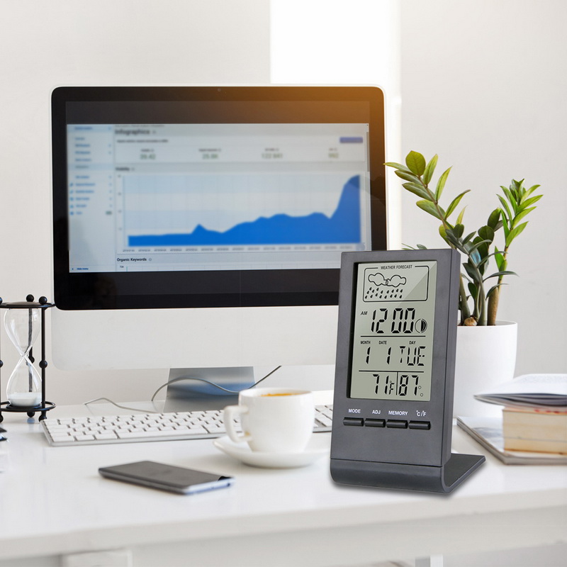 Thermomètre hygromètre jauge indicateur intérieur/extérieur Station météo automatique électronique température humidité moniteur horloge