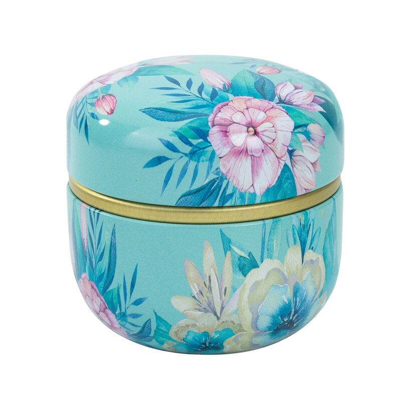 Japanse Stijl Bloem Rose Thee Box Ronde Vorm Blik Opbergdoos Candy Cookie Container Thee Jar Blikjes Case