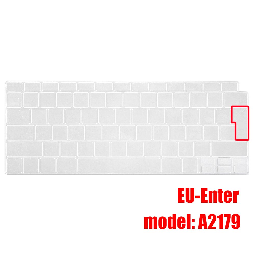 Funda de teclado Air13 para Apple MacBook Air, modelo A2179, cubierta de protección de silicona de Color, accesorios para Mac,: Negro