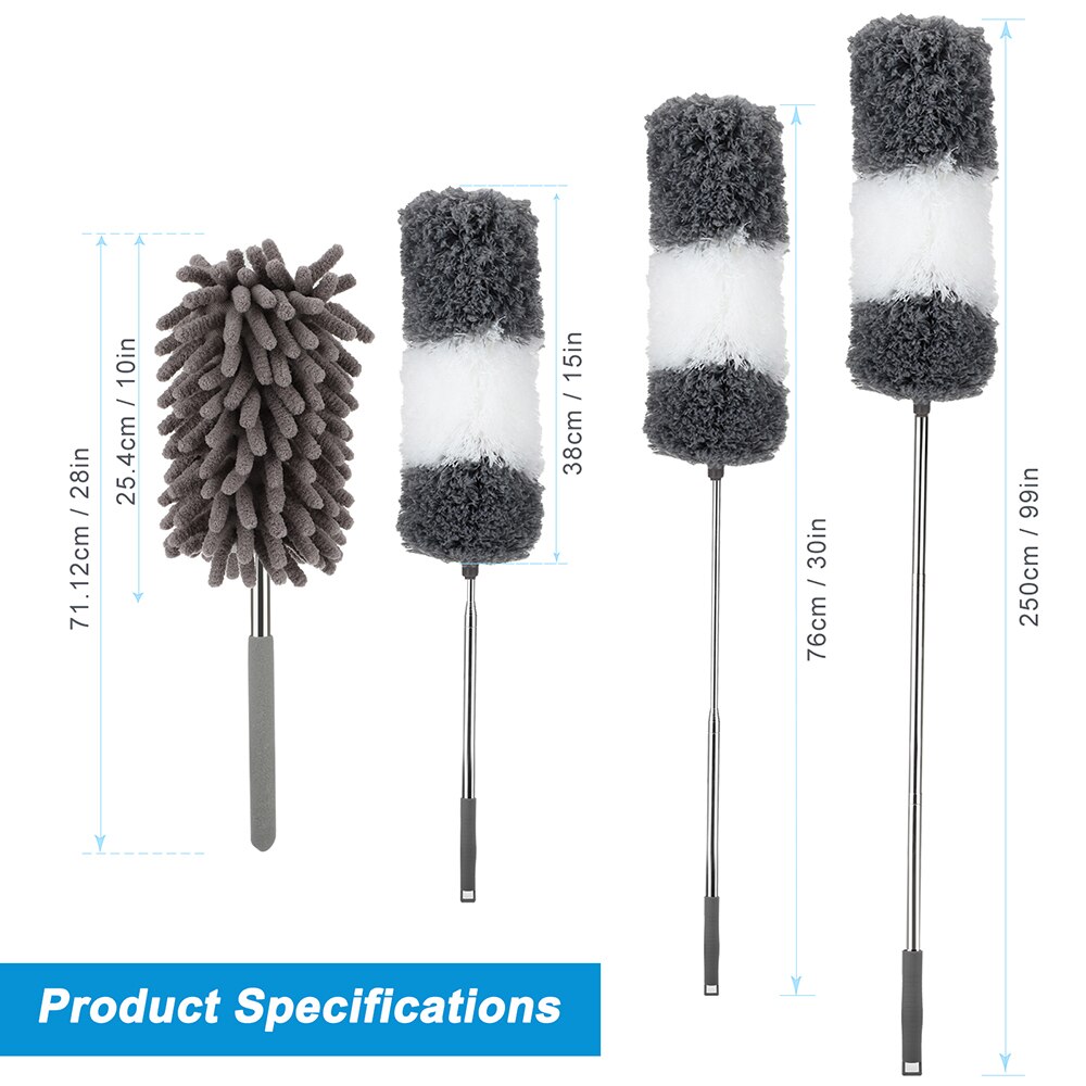 Microfiber Telescoping Duster Extendable Adjustable Washable Dust Trap Dusters Telescopic Bar Tools Cleaning Interior Ceilings