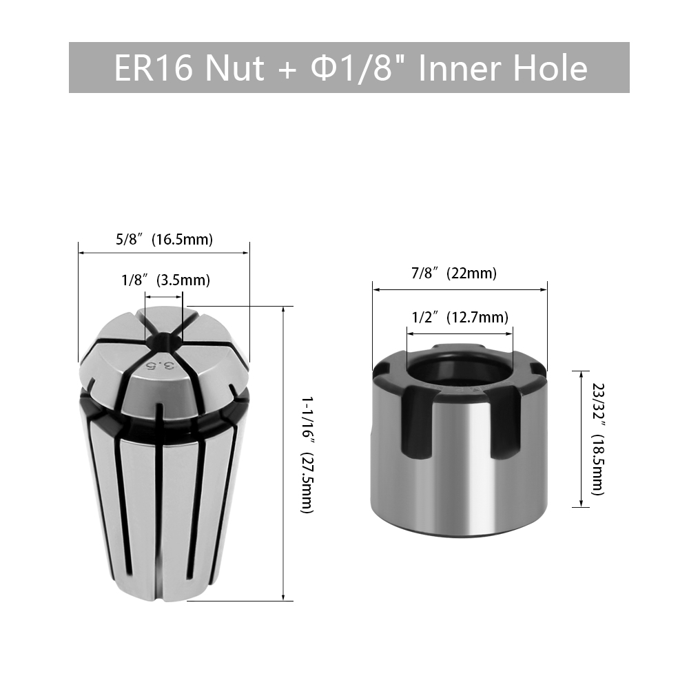 LAVIE Carving Machine Collet Trimming Machine Woodworking Accessories Adapter ER Clamp Nut -C NUT COLLET