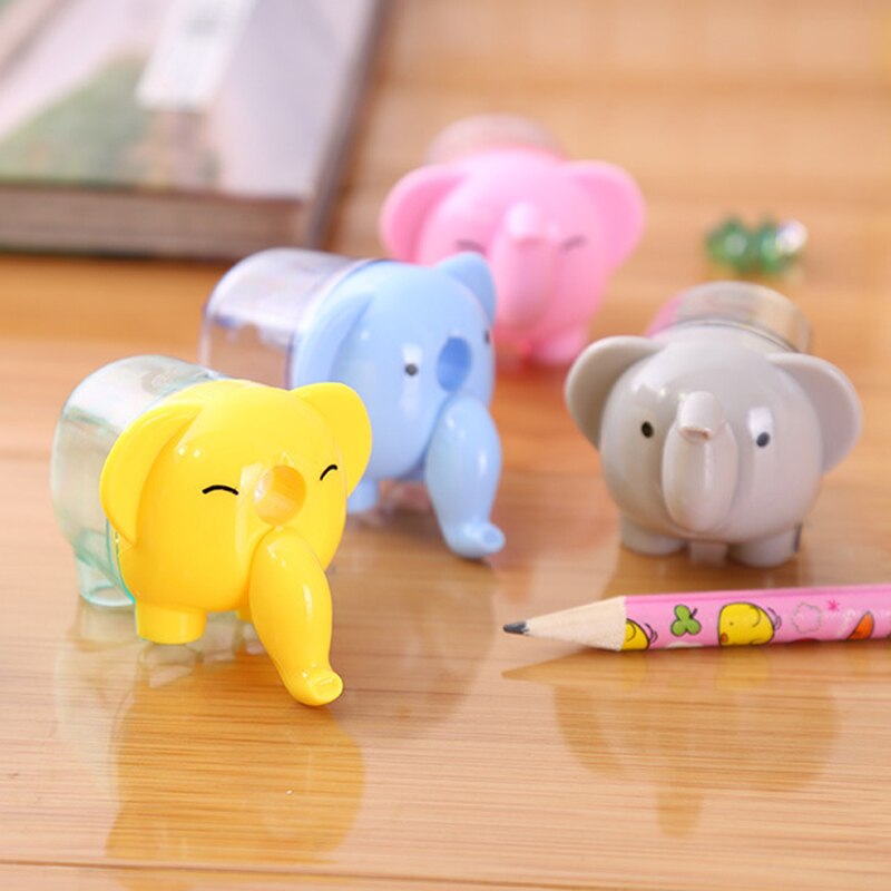 Sacapuntas lindo de un solo agujero, sacapuntas Kawaii de elefante para niñas, para niñas, suministros para la escuela, papelería coreana