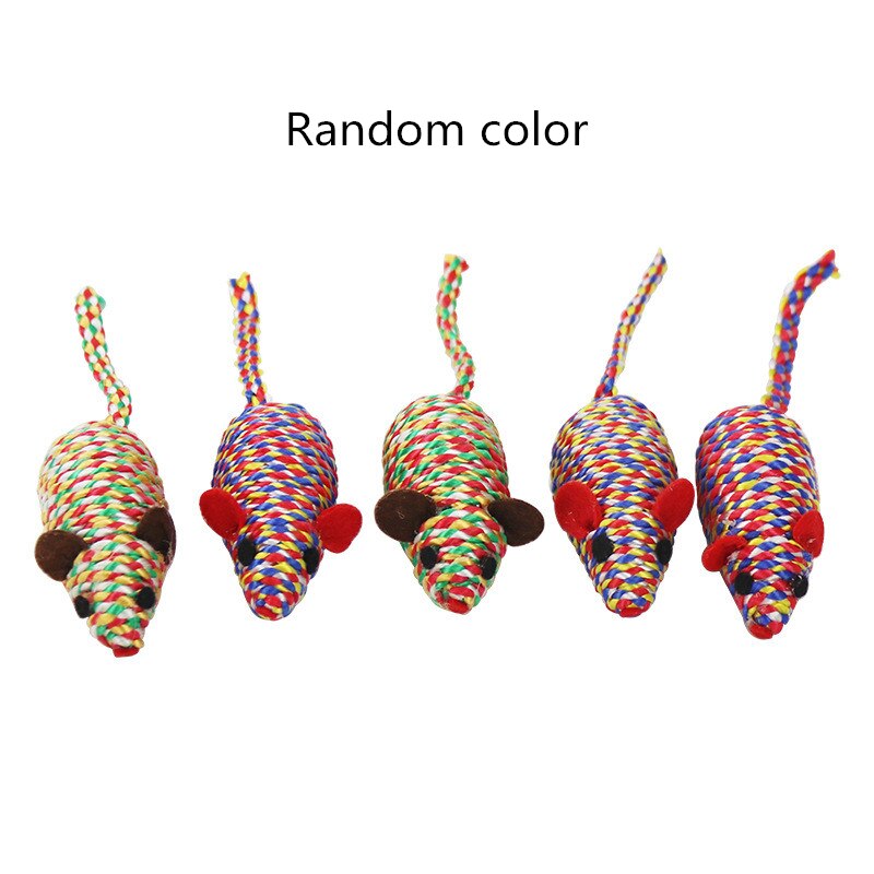 5PcsCute Pet Cat Kitten Cotton Rope False Mouse Ra... – Grandado