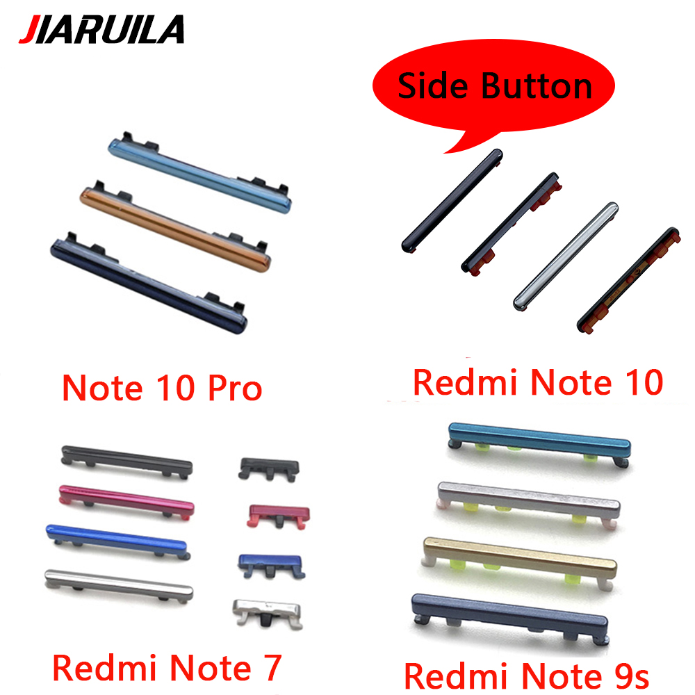 Nowy przycisk włączania i wyłączania głośności przycisk boczny części zamienne do Xiaomi Redmi Note 7 9 10 Pro 9S boczny przycisk zasilania + przycisk głośności