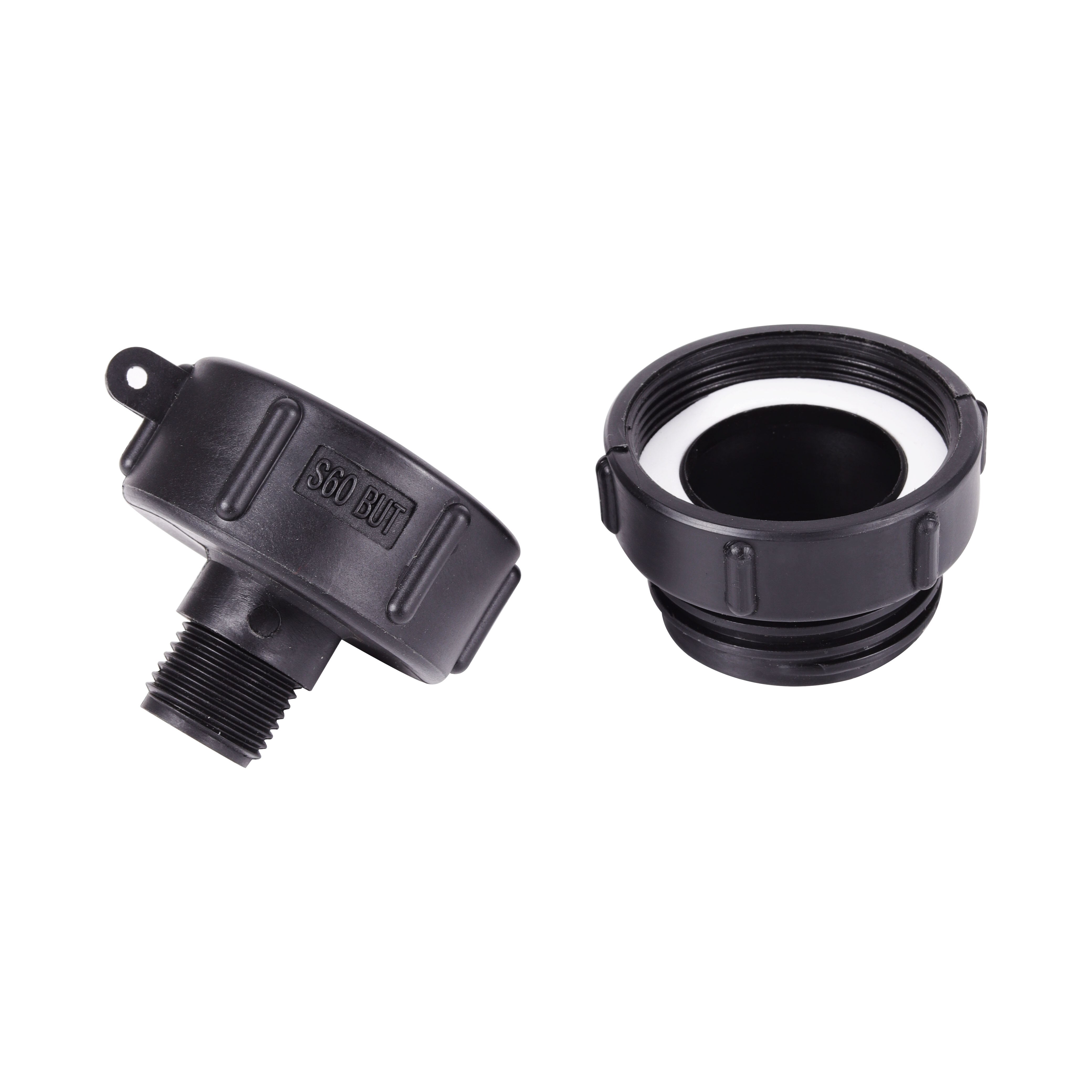 Ibc tank koblinger hage vanntank kobling  s60 til 3/4 " hanngjenger 62mm fingjenger  til 60mm grovgjengede ventilfittings