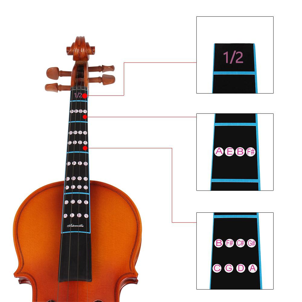IRIN Universal Violin Fingerboard Sticker Fretboard Note Label Finger Chart Practice Notes Guide Violin Accessories for Beginner