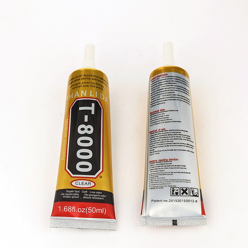 Pegamento T8000 15ml multiusos para artesanía de cristal, joyería de goma, gel de vidrio fijo, pegamento para reparación de pantalla táctil T-8000 110ml 50 ml