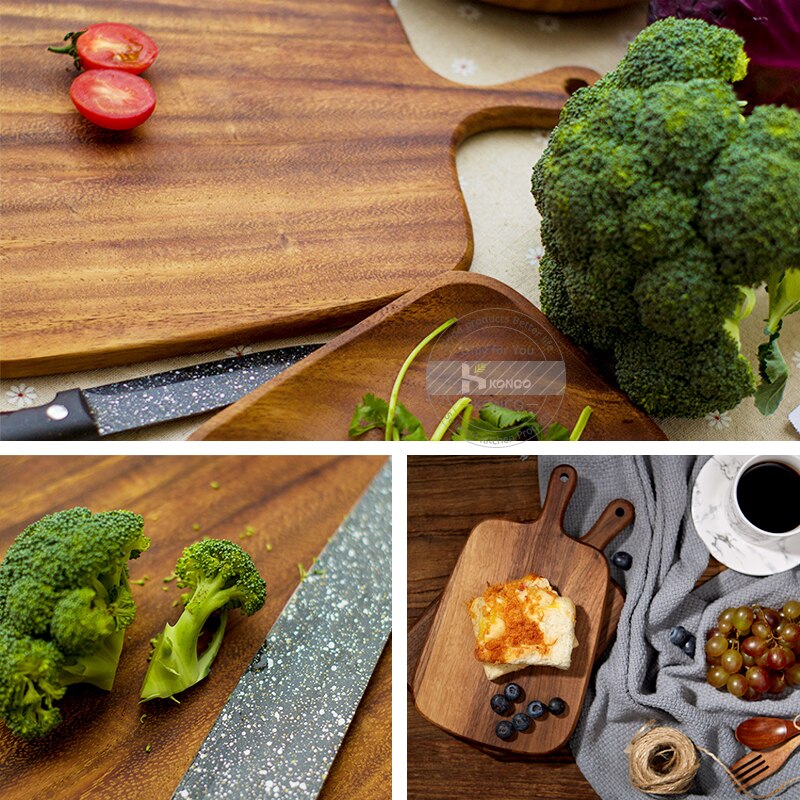 33*20cm Wooden Board Chopping Blocks Wood Cutting Board with Handle Hardwood Chopping Whole Tray Cutting Board No Paint