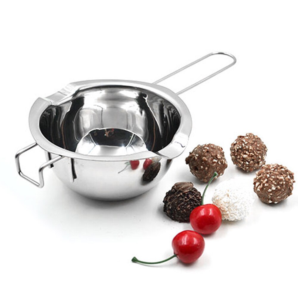 400ML Easy Clean Home Melting Pot Double Boiler Chocolate Candy Pastry Long Handle Stainless Steel Portable Kitchen Baking Tool