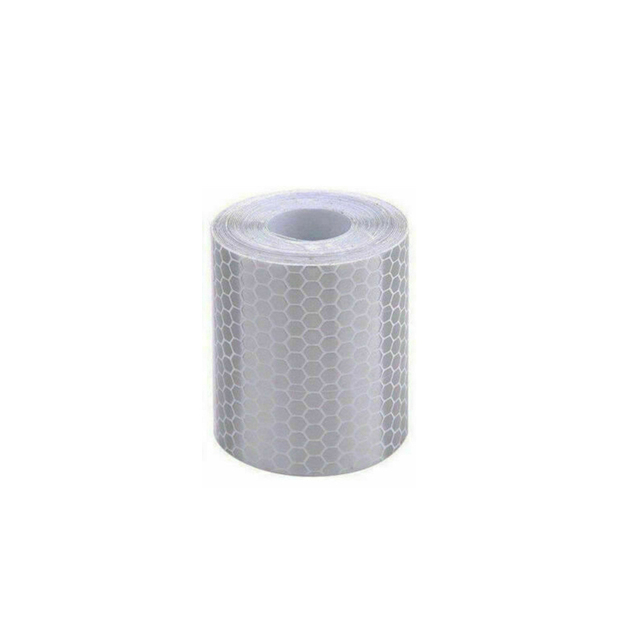 Reflective Safety Tape Roll – 5cm X 3m, Fluorescent White, Waterproof PVC, For Cars, Bikes, Walls & More