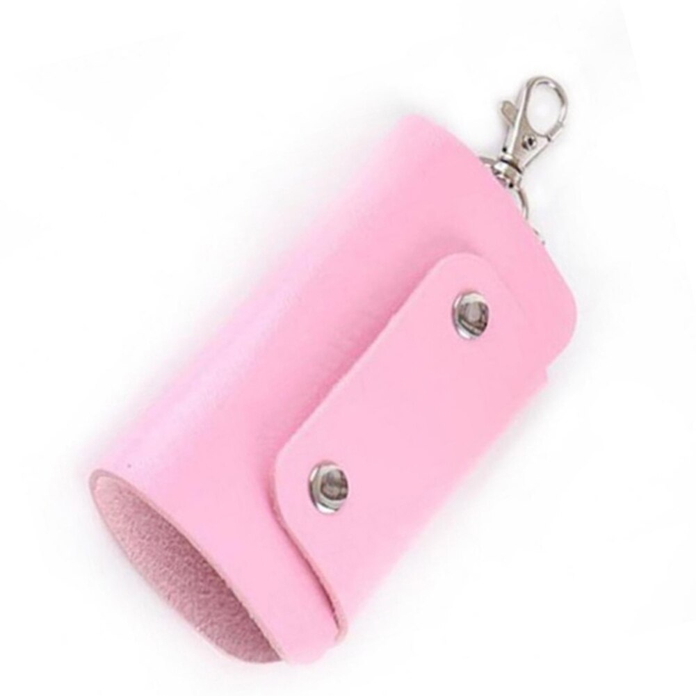 1 Pc Vrouwen Pu Lederen Auto Sleutelhouder Portefeuilles Roze Kleine Portemonnee Dames Portemonnee Voor Meisjes Mini Keys Organizer Tassen sleutelhanger Clip: Roze