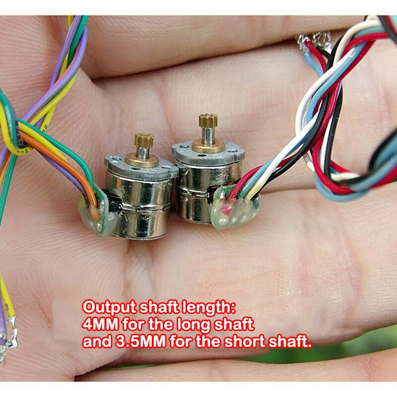 2PCS/Set Micro Mini Stepper Motor 8MM 2 Phase 4 Wire Line Stepping Motor with Small Copper Gear and Connecting Camera Parts