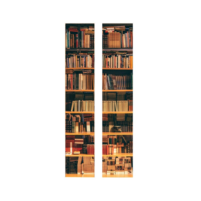 Book Shelf PVC Door Sticker Removable Room Door Wallpaper for Living Room Home Decoration 20F04: D