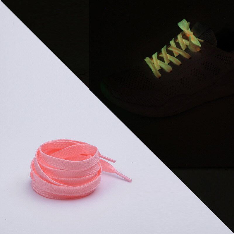 1pair Luminous Shoelaces Fluorescent Shoelace sneakers Shoelace Glow in Dark Night Glowing Shoe Laces Shoestring: Pink / 80cm