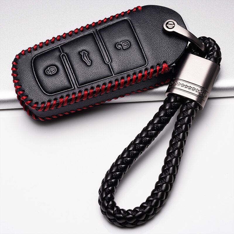 Funda para mando a distancia del coche, cubierta de cuero para llave de Volkswagen VW Passat CC B6 B7 B7L CC R36 Maogotan B5 Passat 3C: 009-BS-R