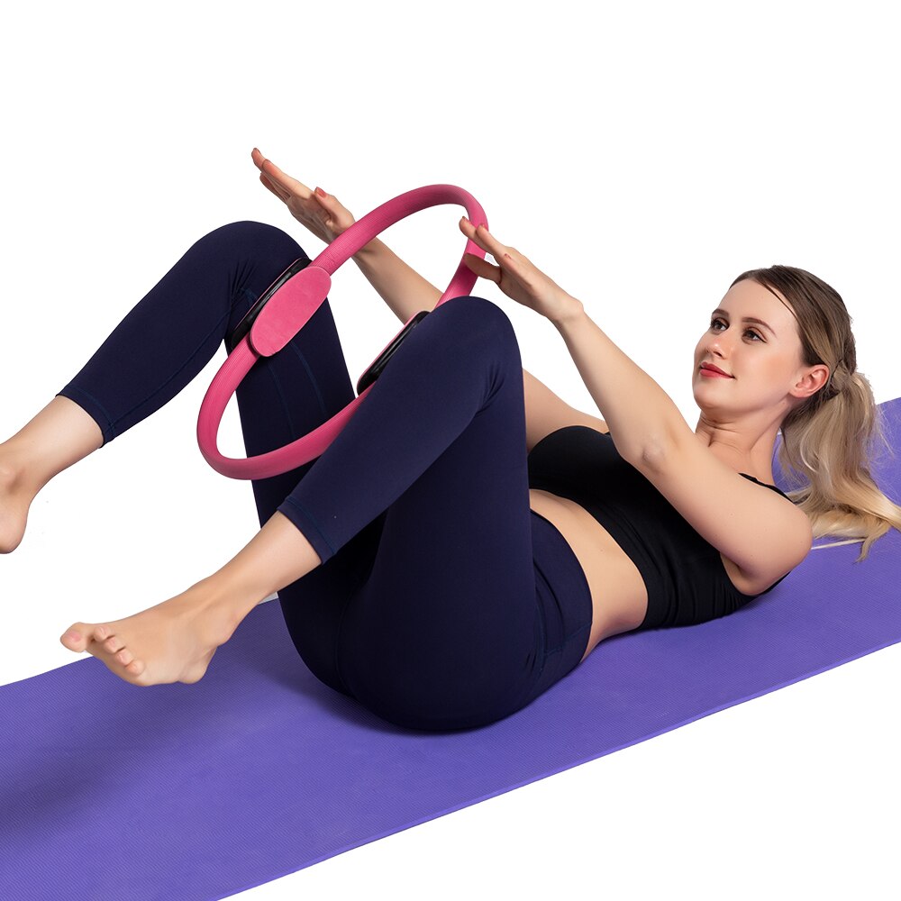 Gfitness pilates ring, yoga fitness cirkel med dobbelt greb håndtag, afbalanceret krop ultra-fit cirkel pilates ring til begge begyndere